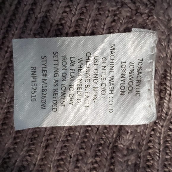 East Adeline Light Mauve Cowl Neck Sweater with Kangaroo Pocket, XL - Picture 8 of 8